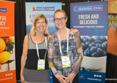 Karen Brux and Susan Hughes with the Chilean Fresh Fruit Association.